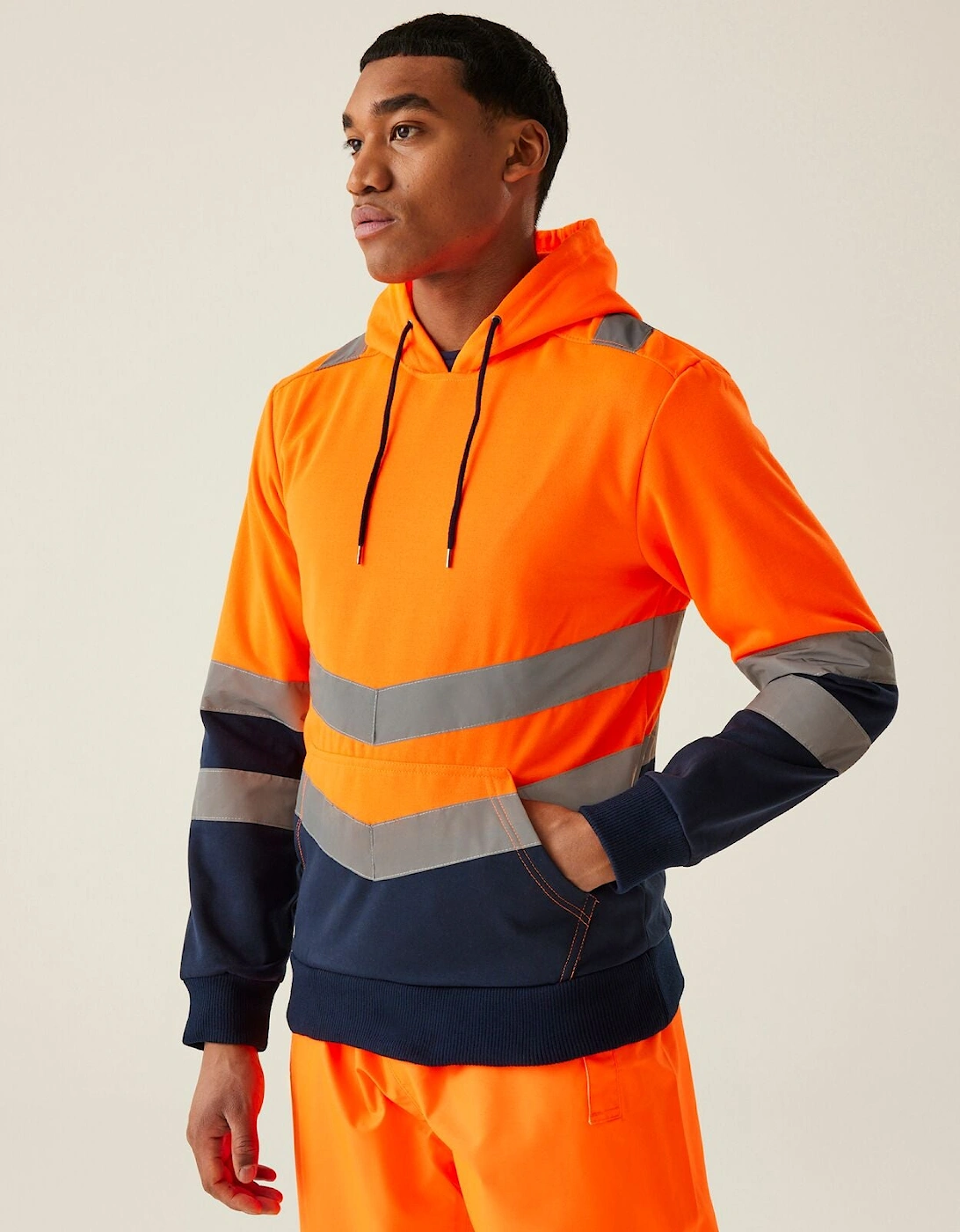 Professional Mens HI-VIS Two Tone Hoodie, 2 of 1