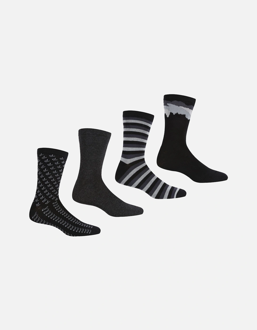 Mens Lifestyle 4 Pack Crew Socks, 2 of 1