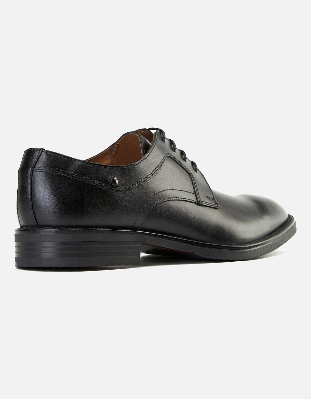 London Sleeve Leather Men's Black Lace-Up Shoes