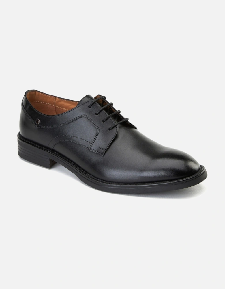London Sleeve Leather Men's Black Lace-Up Shoes