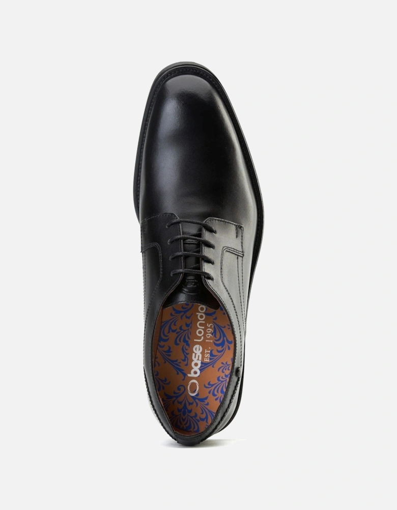 London Sleeve Leather Men's Black Lace-Up Shoes