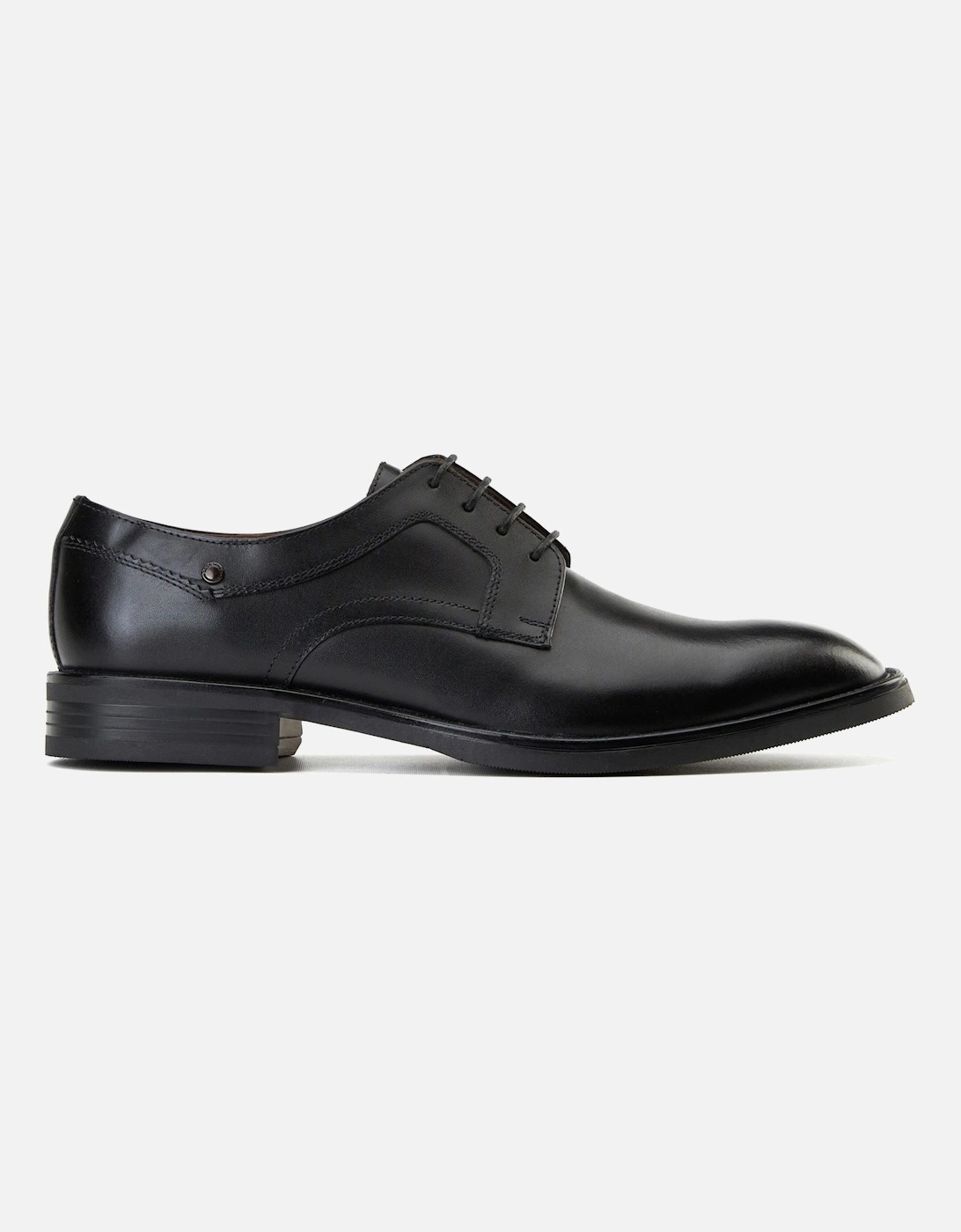 London Sleeve Leather Men's Black Lace-Up Shoes