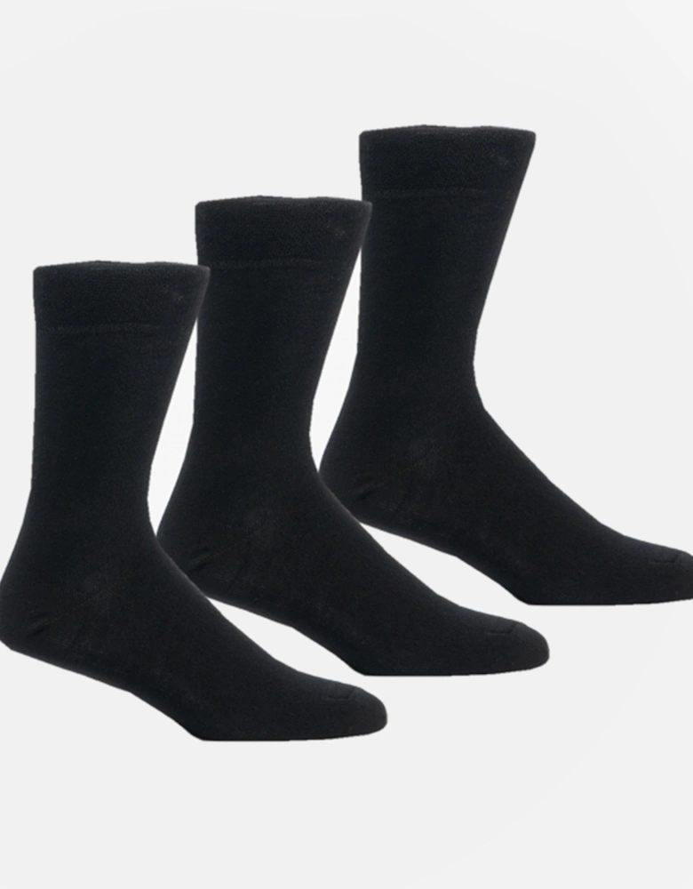 Mens 3 Pack Of Diabetic Socks Black: One Size