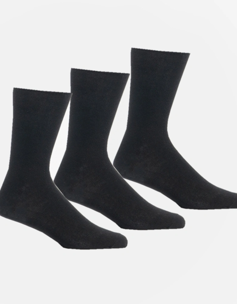 Mens 3 Pack Of Suit Socks Black: One Size