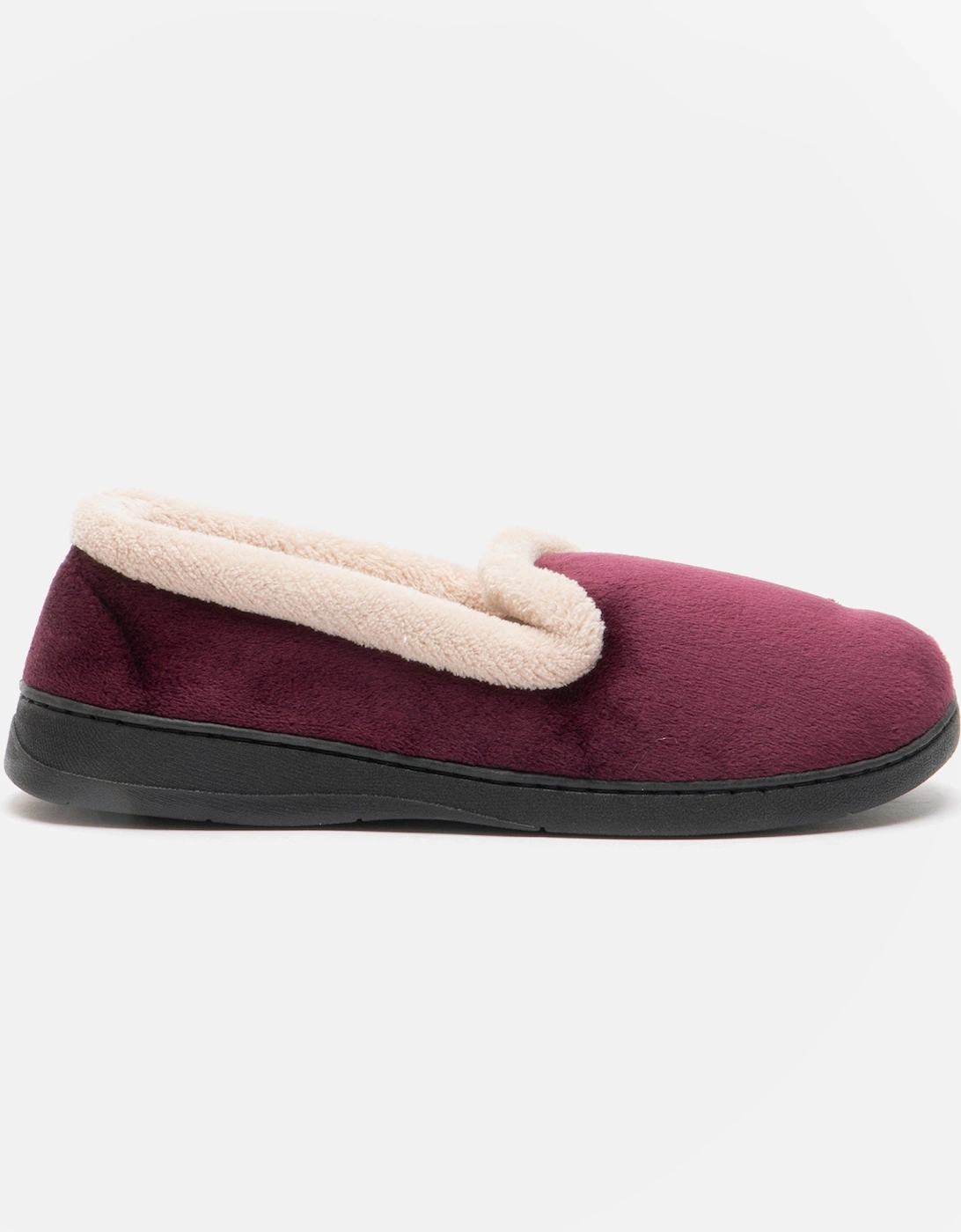 Jo & Joe CASHMERE Womens Velour Full Slippers Burgundy, 5 of 4