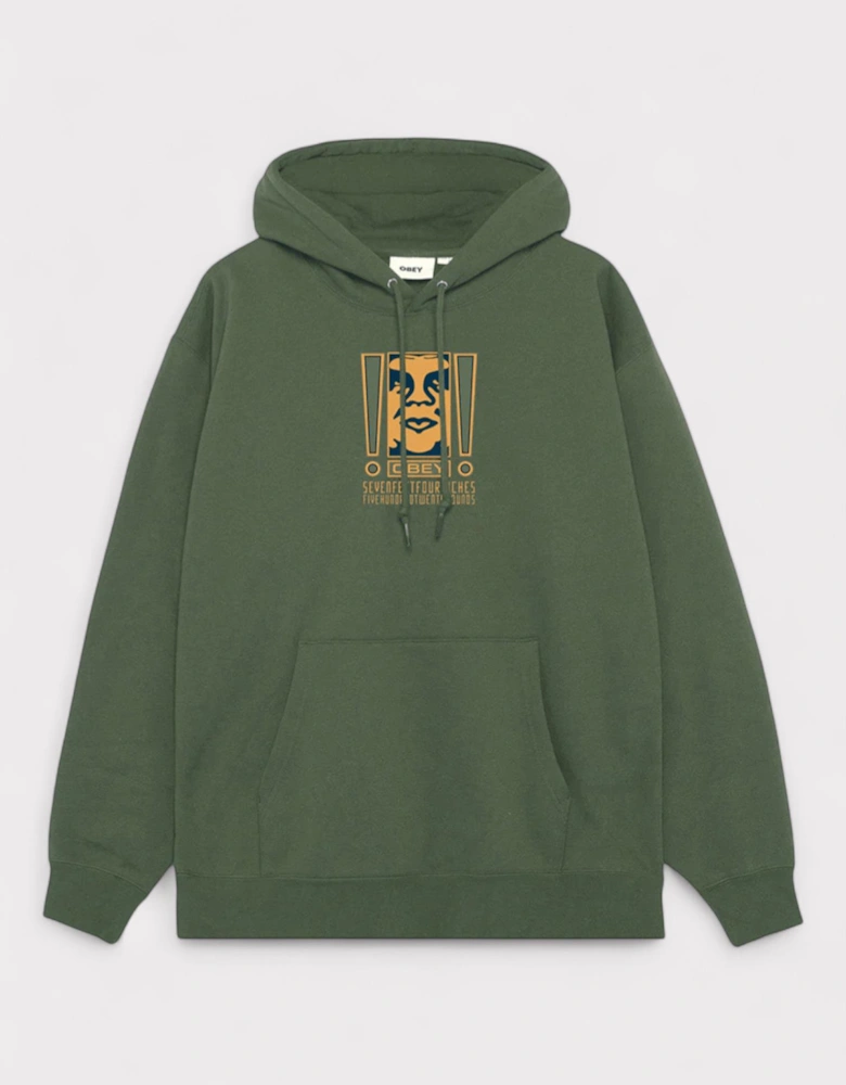 Double Exclamation Pullover Hoodie Moss Green