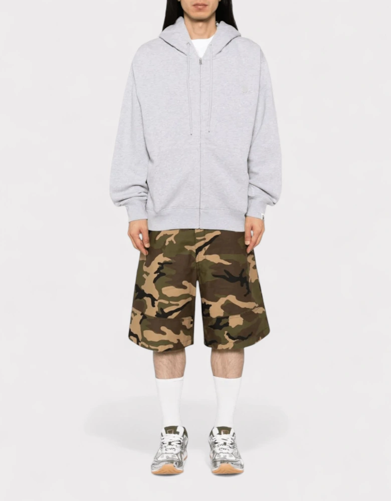 One Point Zip Hoodie Grey