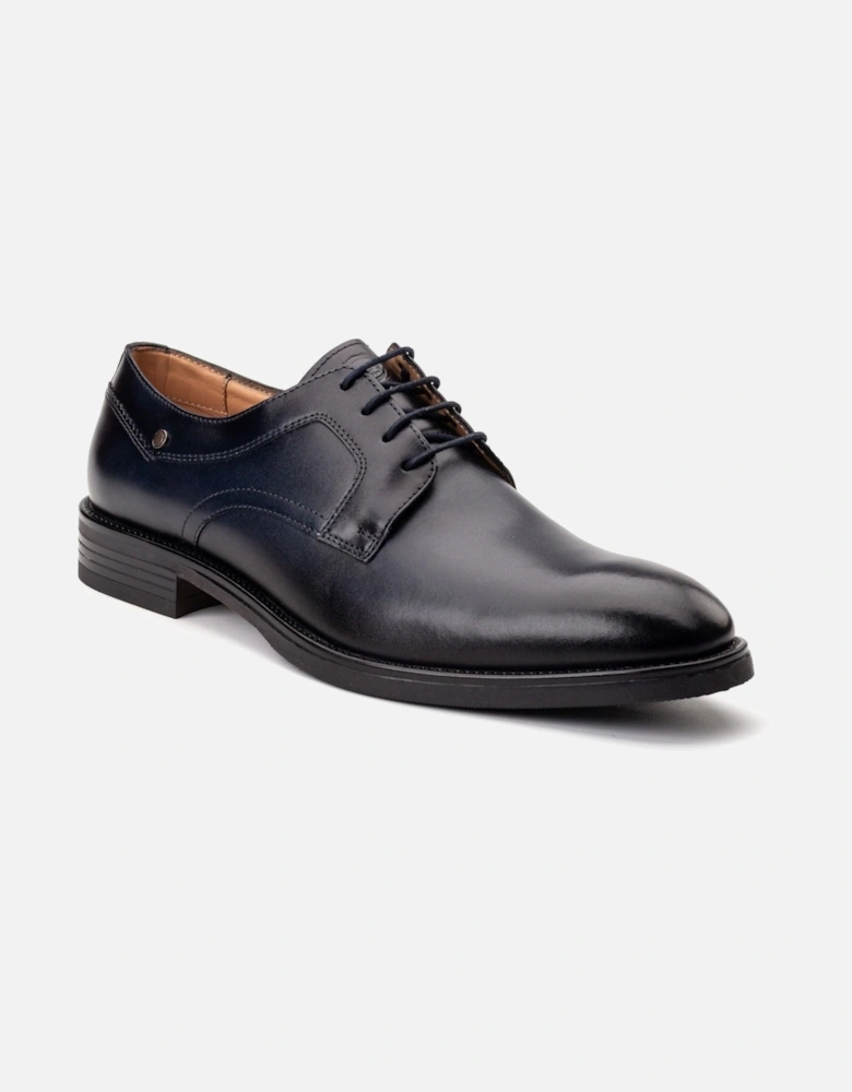 London Sleeve Leather Men's Navy Lace-Up Shoes