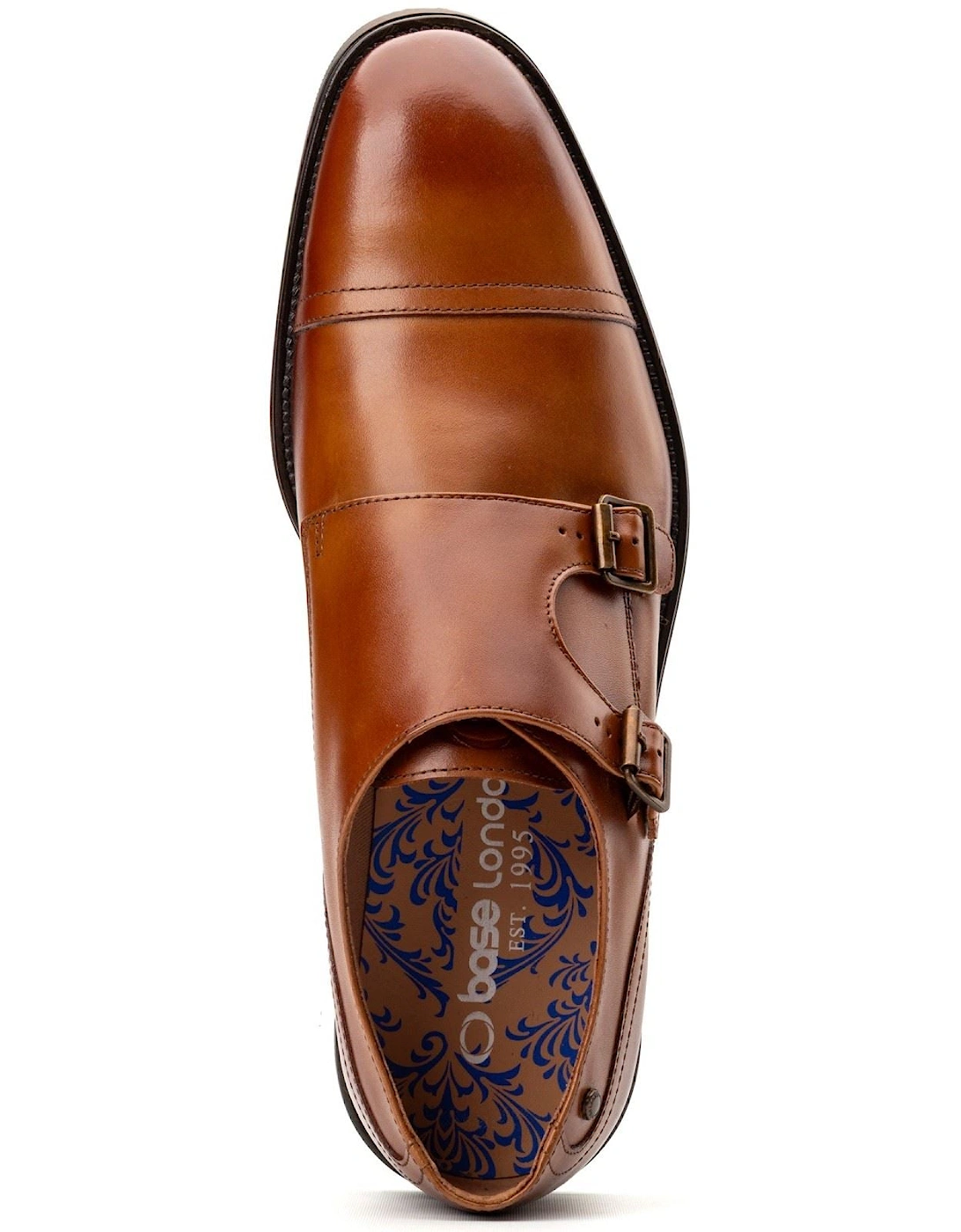 London Taper Leather Men's Tan Double Monk Shoes