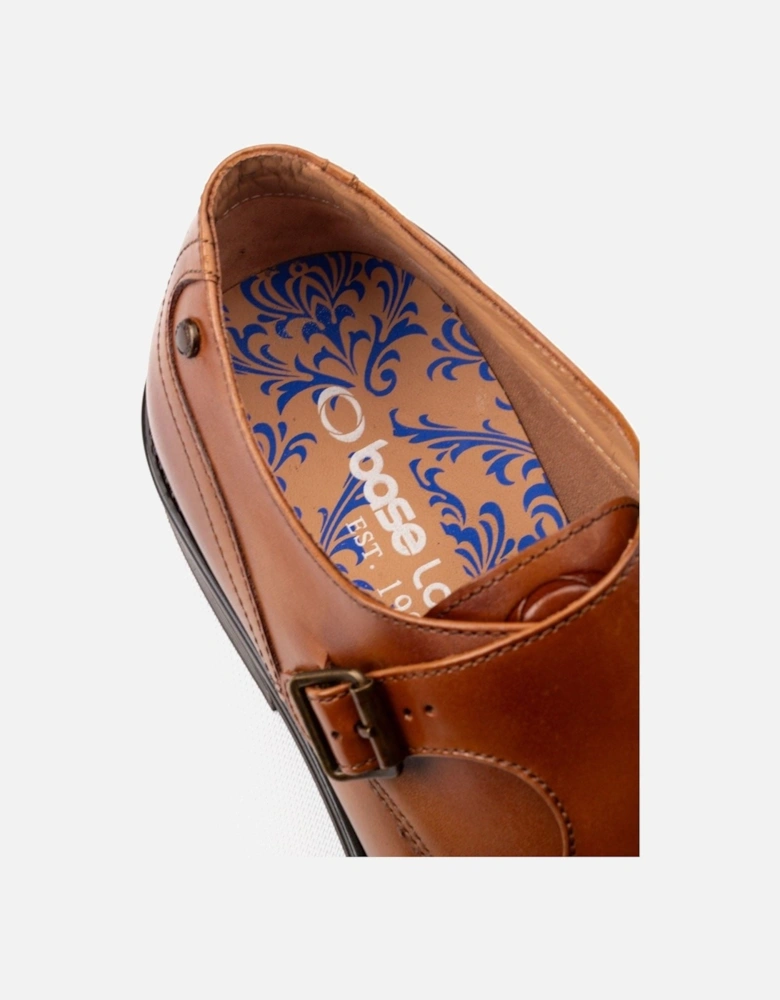 London Taper Leather Men's Tan Double Monk Shoes