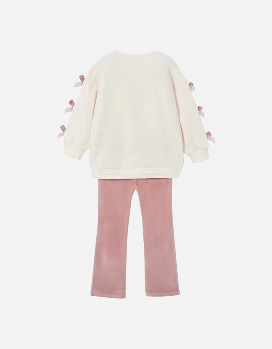 Girls Pink Velour Jumper Legging Set