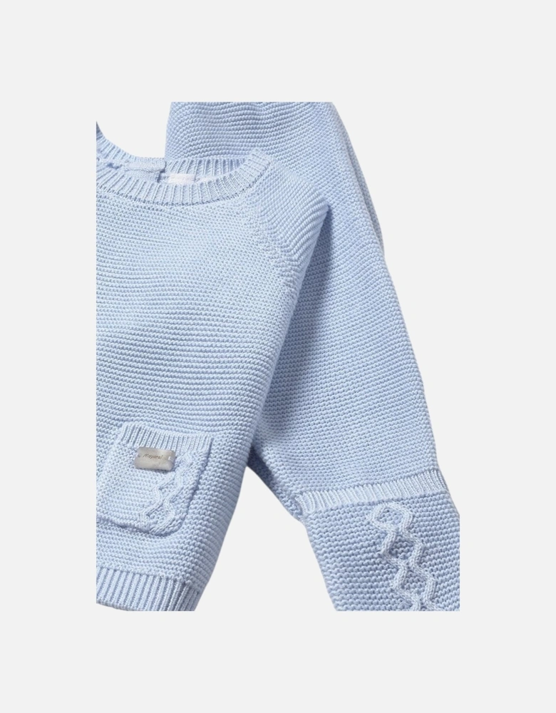 Boys Pale Blue Knit Pant Set