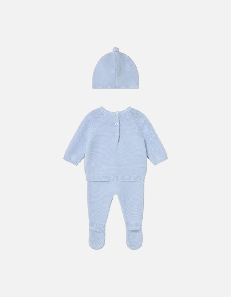 Boys Pale Blue Knit Pant Set