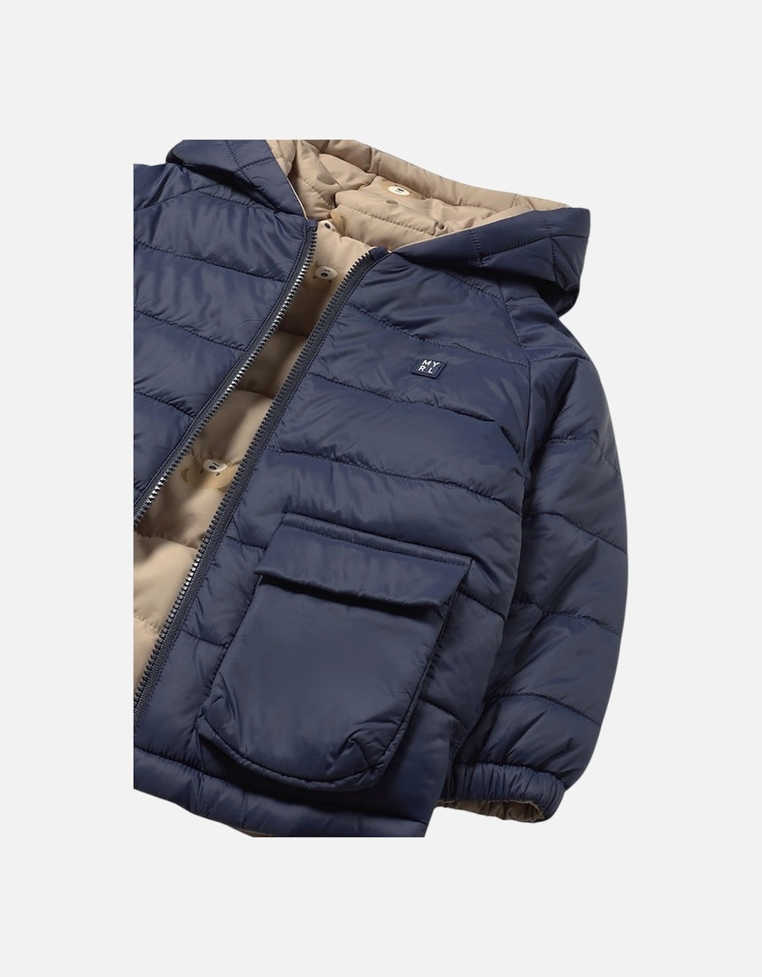 Boys Camel and Navy Reversible Coat