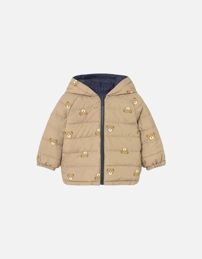 Boys Camel and Navy Reversible Coat