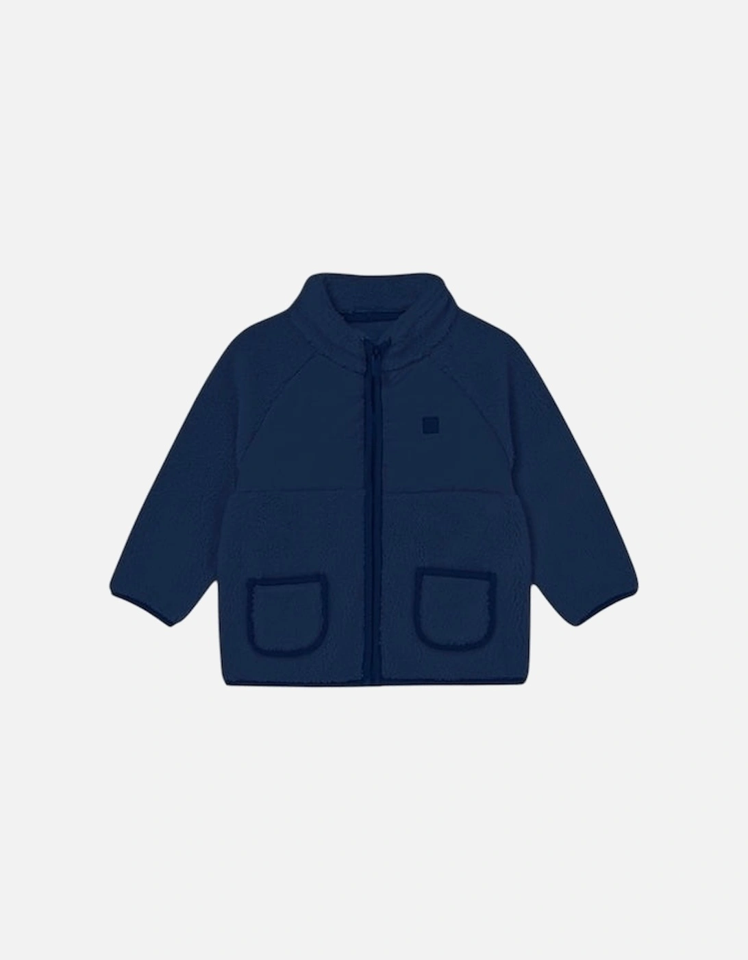 Boys Navy Zip Up Fleece Jacket, 2 of 1