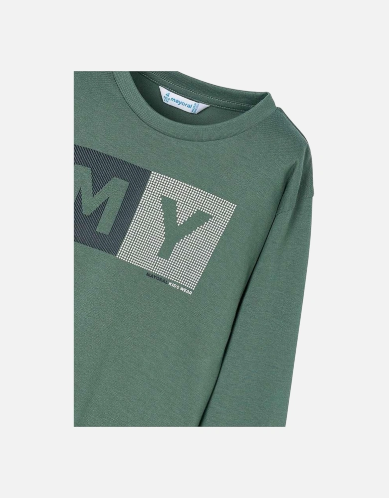 Boys Green Logo Top