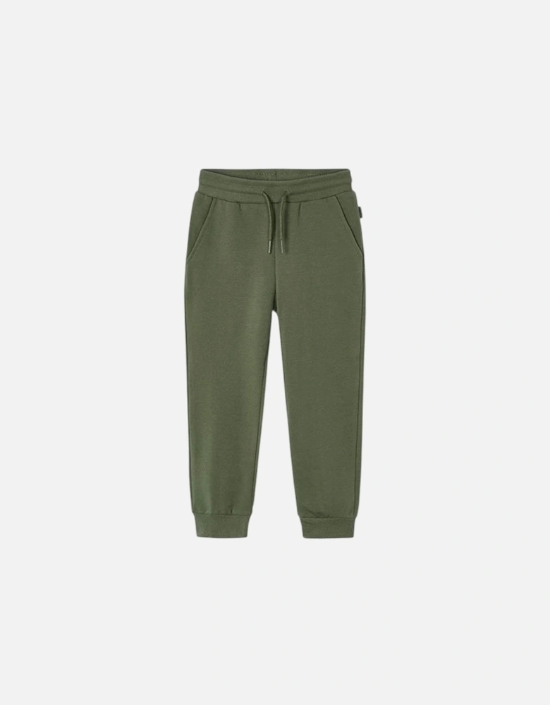Boys Khaki Green Basic Joggers
