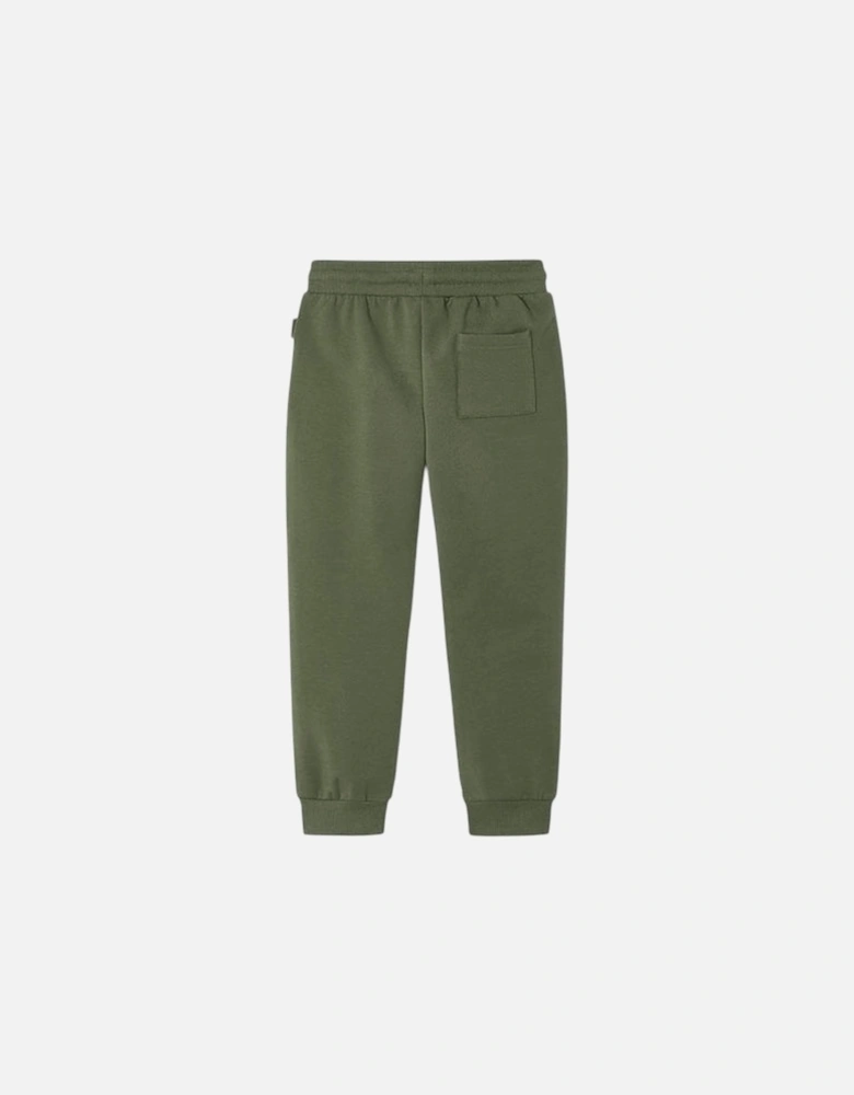 Boys Khaki Green Basic Joggers