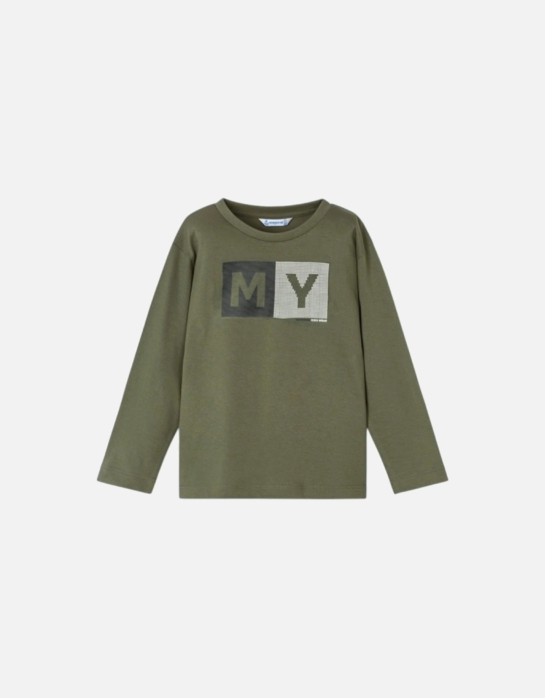 Boys Khaki Green Logo Top, 4 of 3