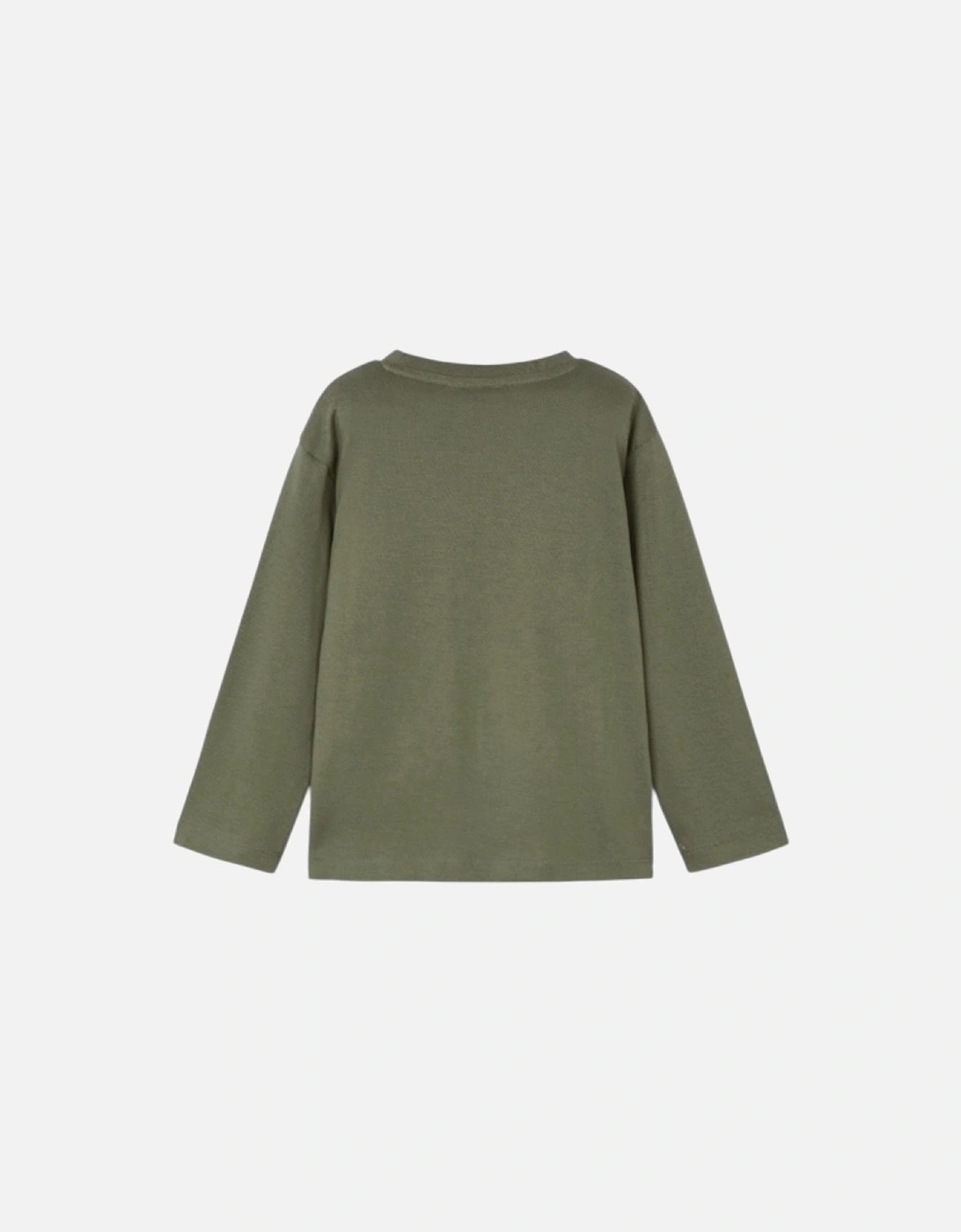 Boys Khaki Green Logo Top