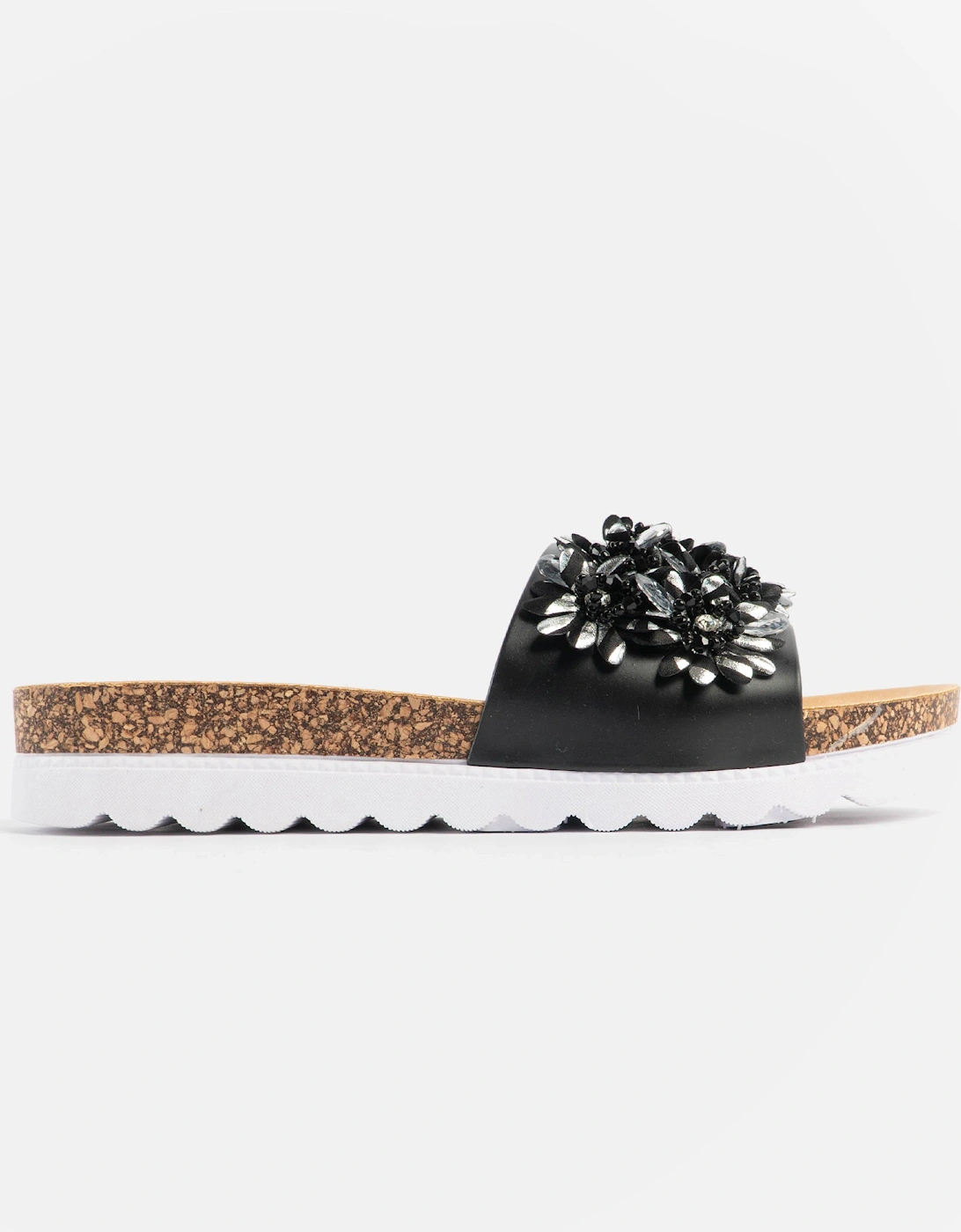 GLITZY Womens Slides Black, 7 of 6