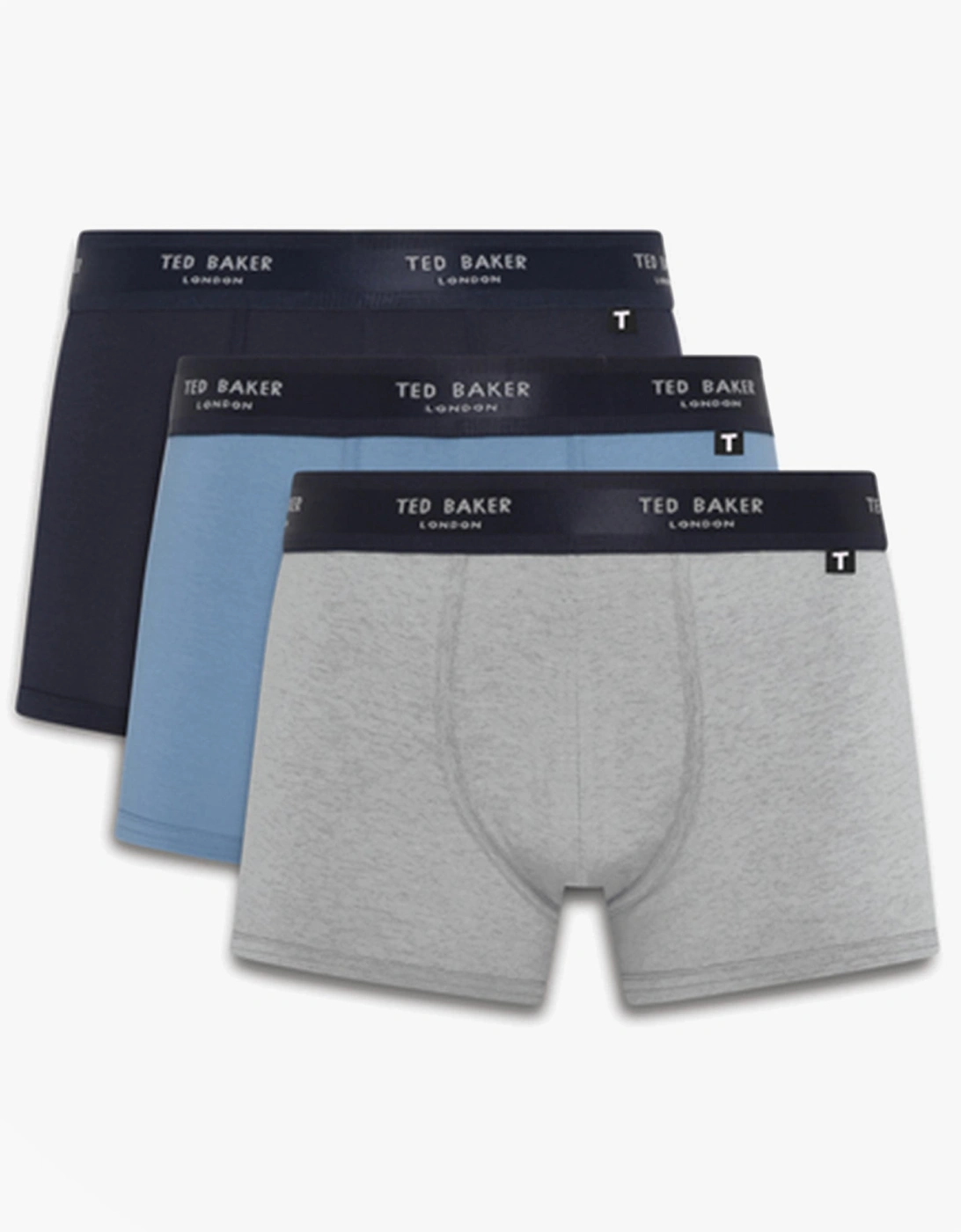3-Pack Cotton Trunks Mens Black/White/Grey