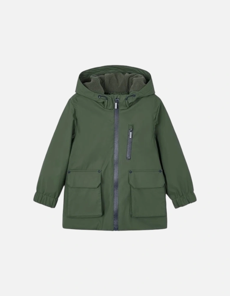 Boys Khaki Green Rain Coat