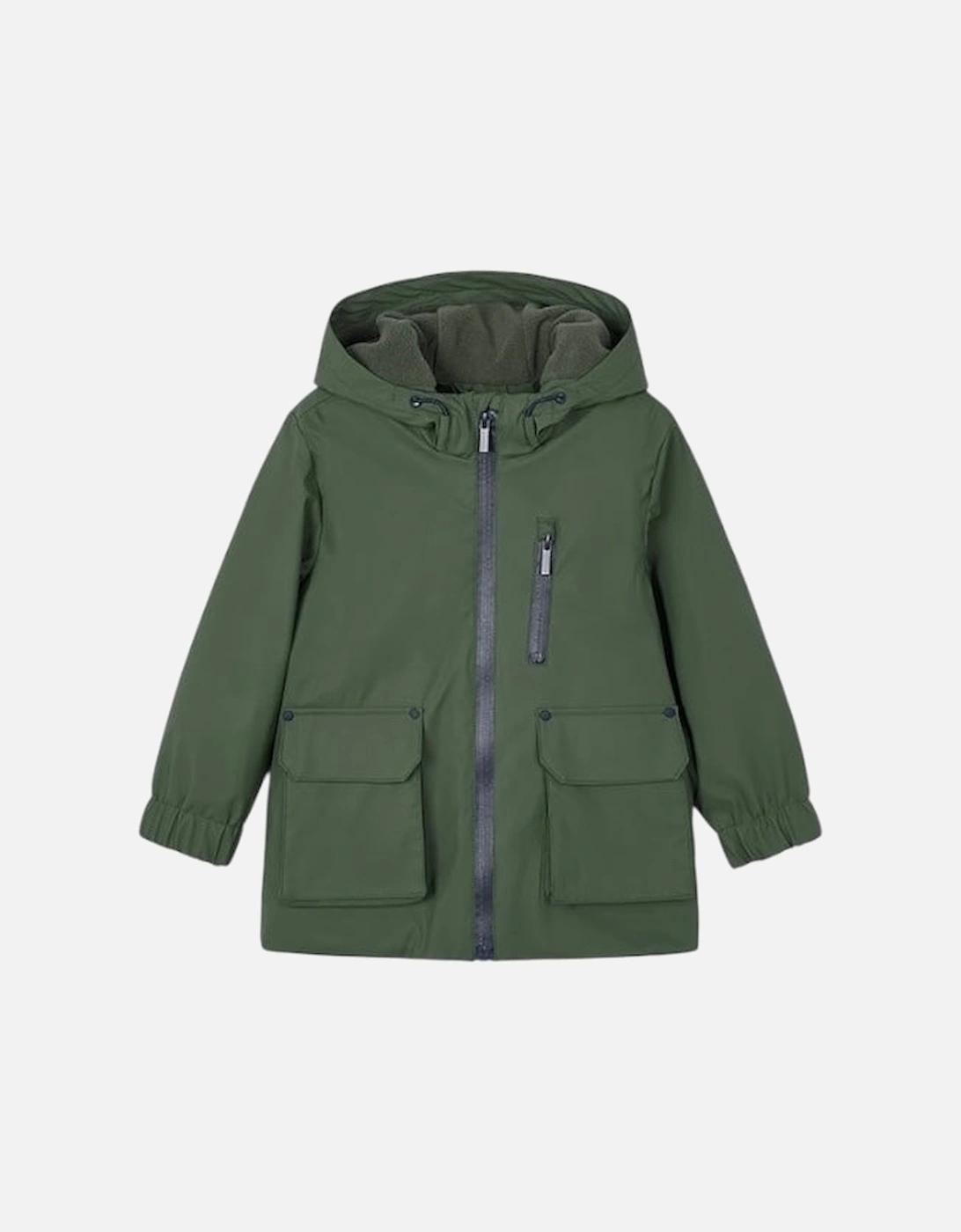 Boys Khaki Green Rain Coat, 5 of 4