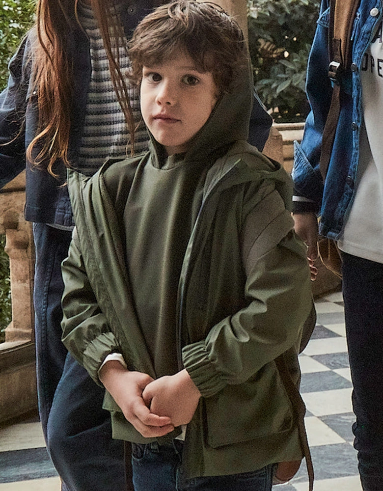 Boys Khaki Green Rain Coat