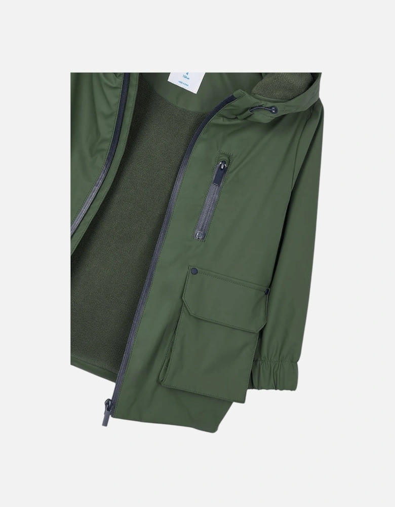 Boys Khaki Green Rain Coat