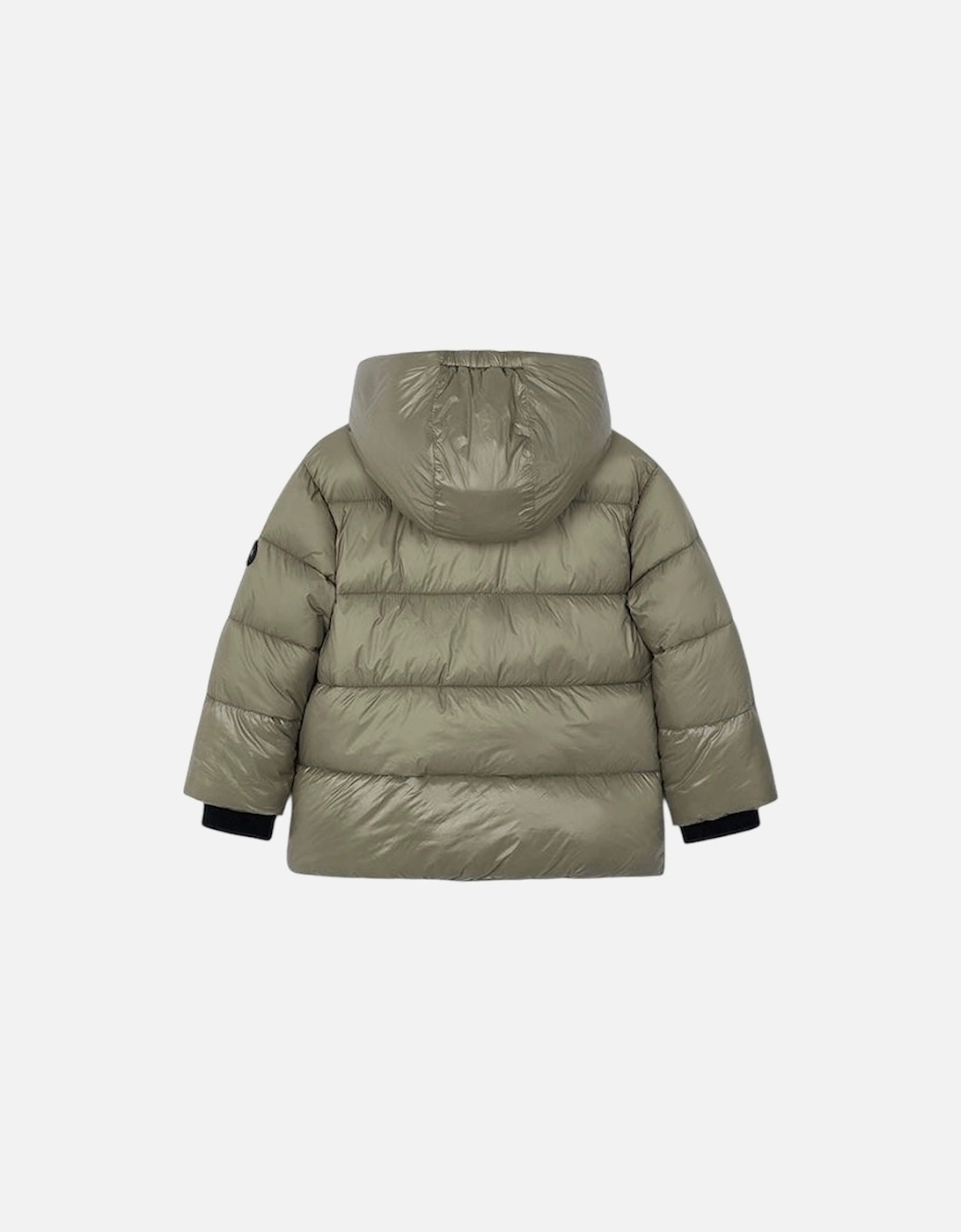 Boys Green Glossy Puffer Coat