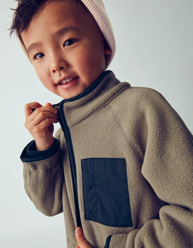 Boys Grey Zip Up Fleece Jacket