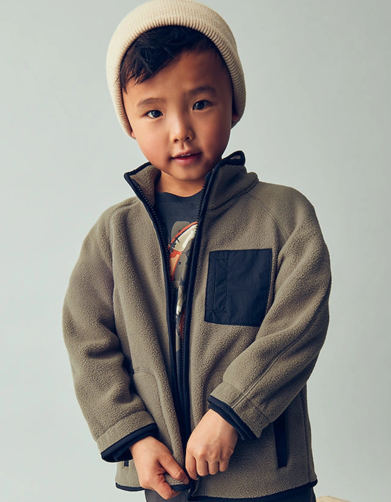 Boys Grey Zip Up Fleece Jacket
