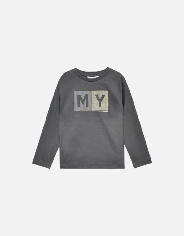 Boys Grey Logo Top