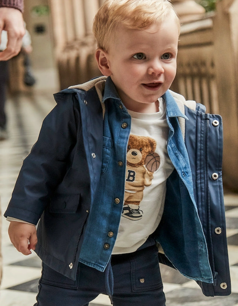 Boys Navy Rain Coat