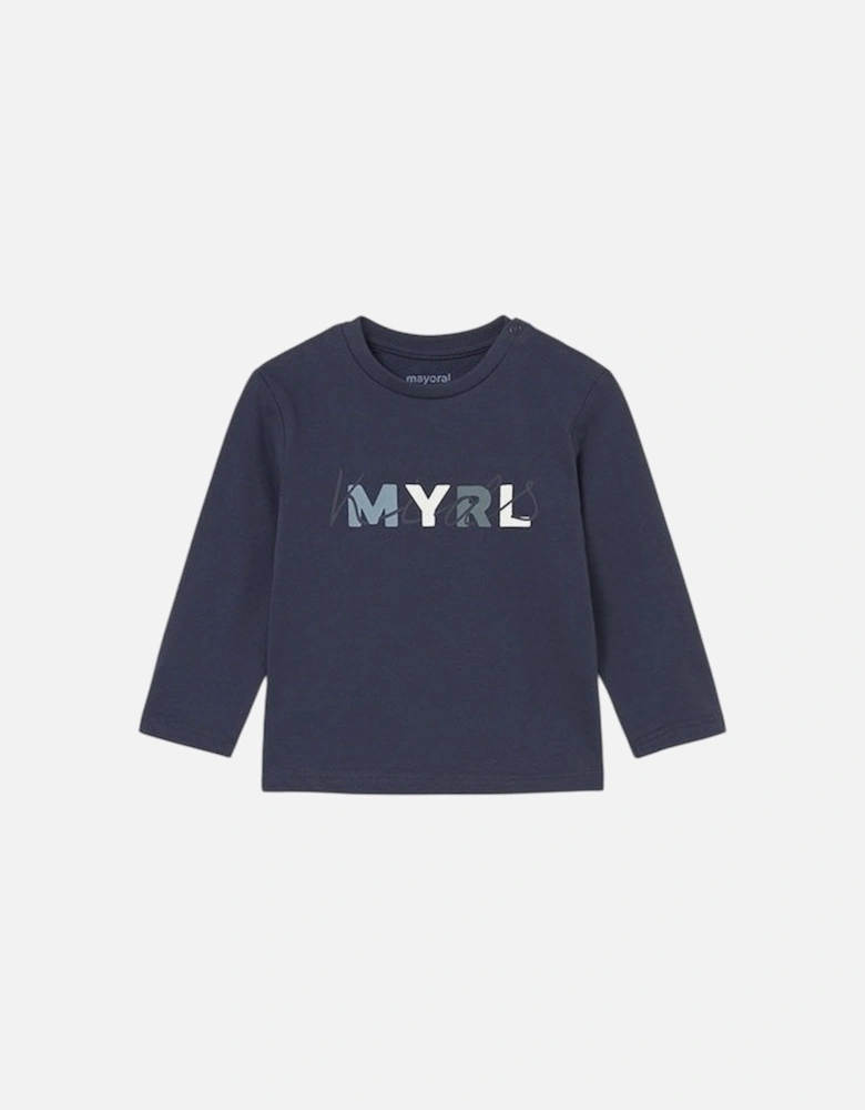 Boys Navy Logo Top