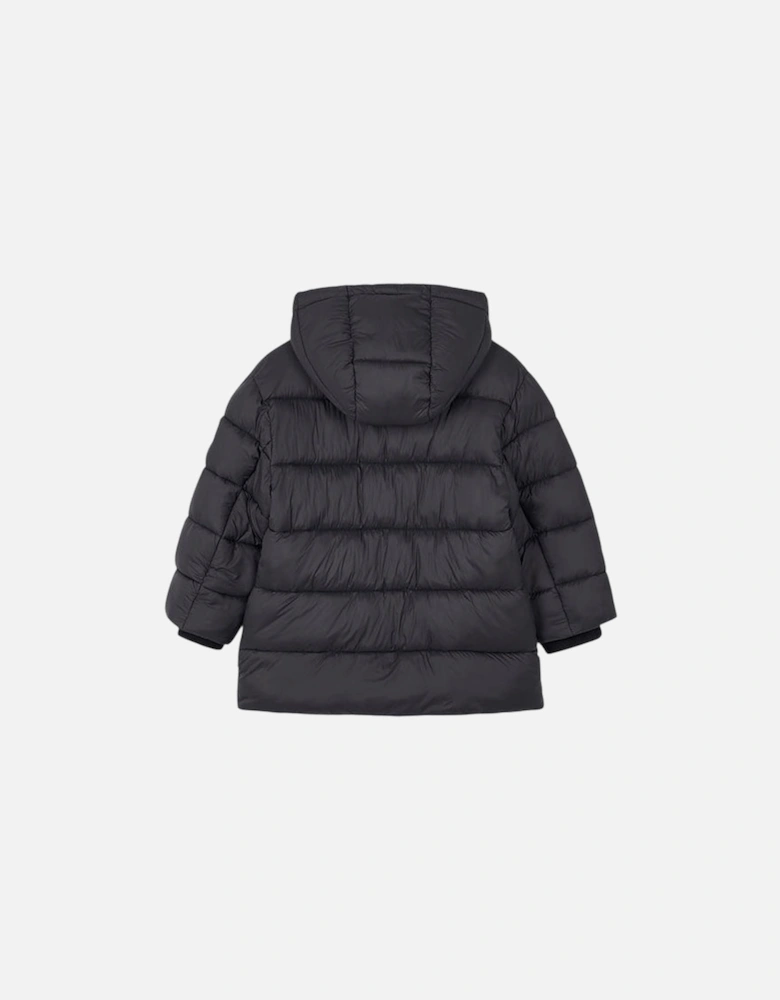 Boys Black Long Padded Coat