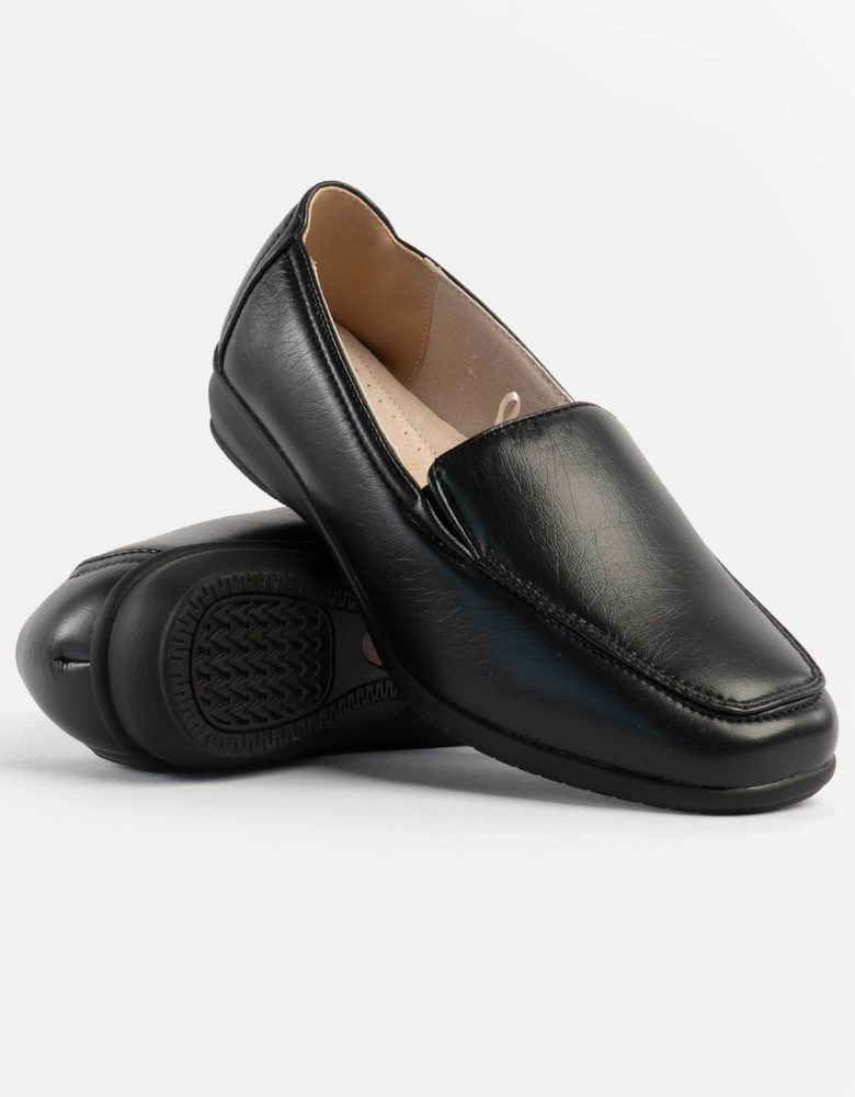 SALLY Womens Slip-On Loafers Black