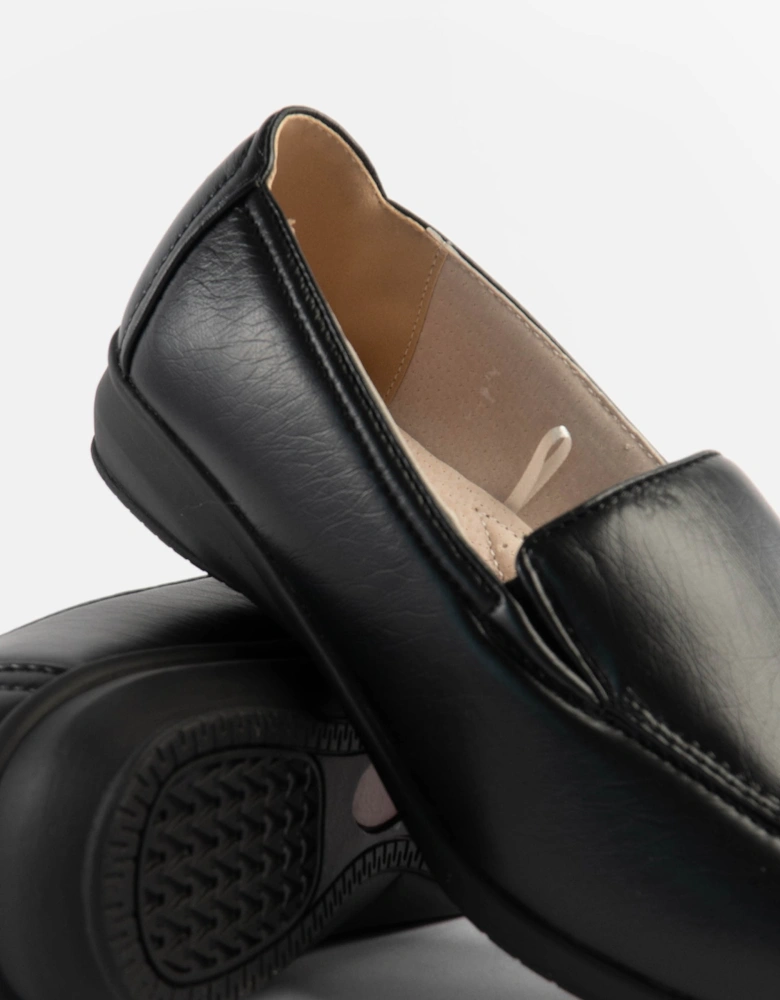 SALLY Womens Slip-On Loafers Black
