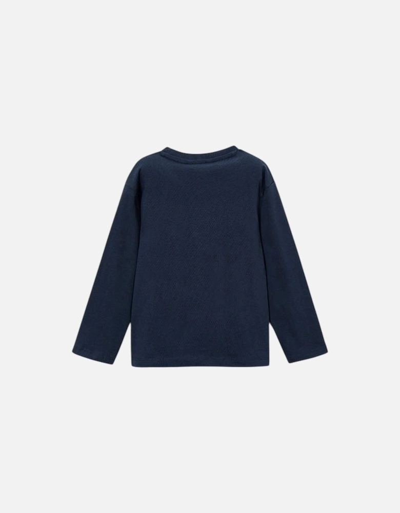 Boys Navy Logo Top