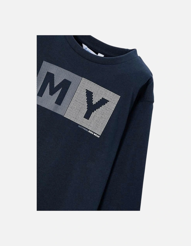 Boys Navy Logo Top