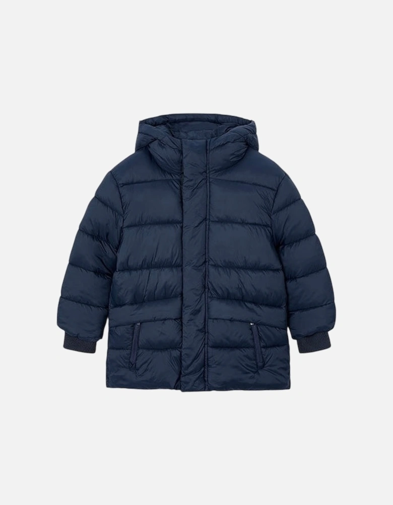 Boys Navy Long Padded Coat