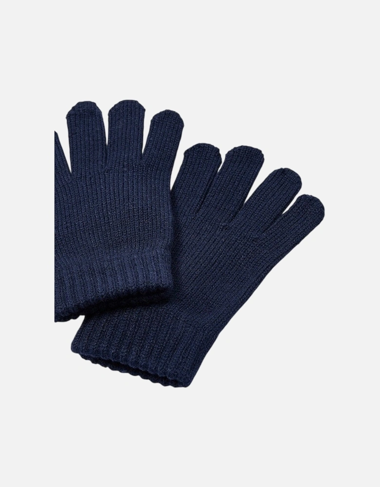 Boys Navy Knit Gloves