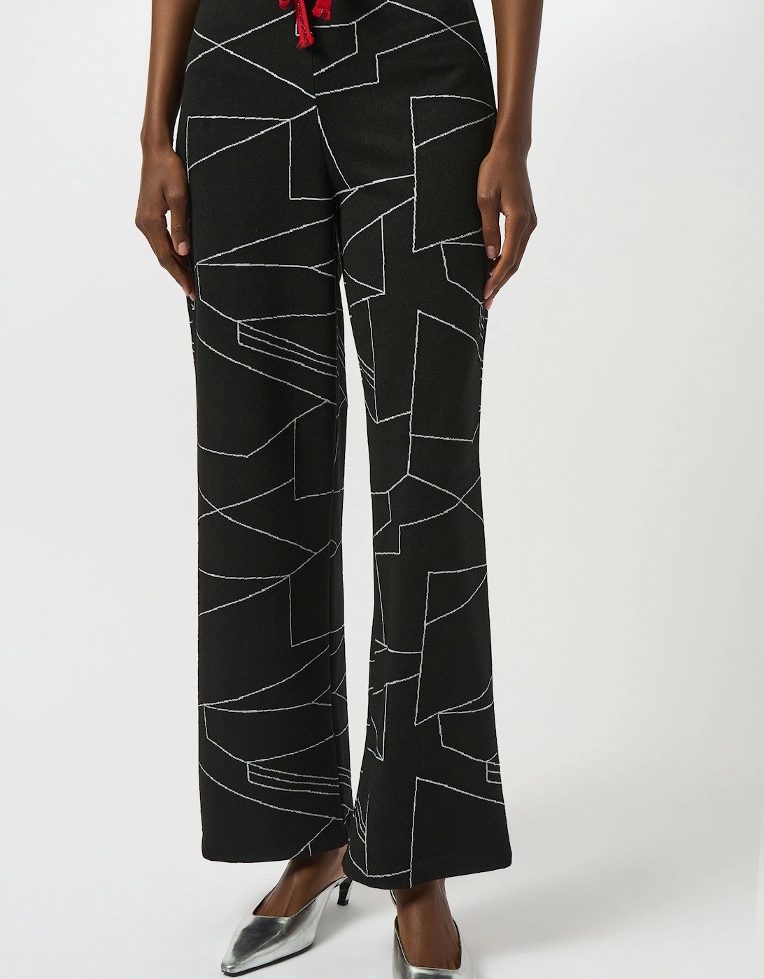 Jacquard knit abstract print wide leg pants, 5 of 4
