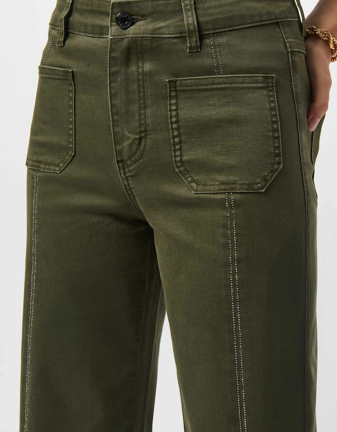 Claudia Culotte jeans with ebellished front seam