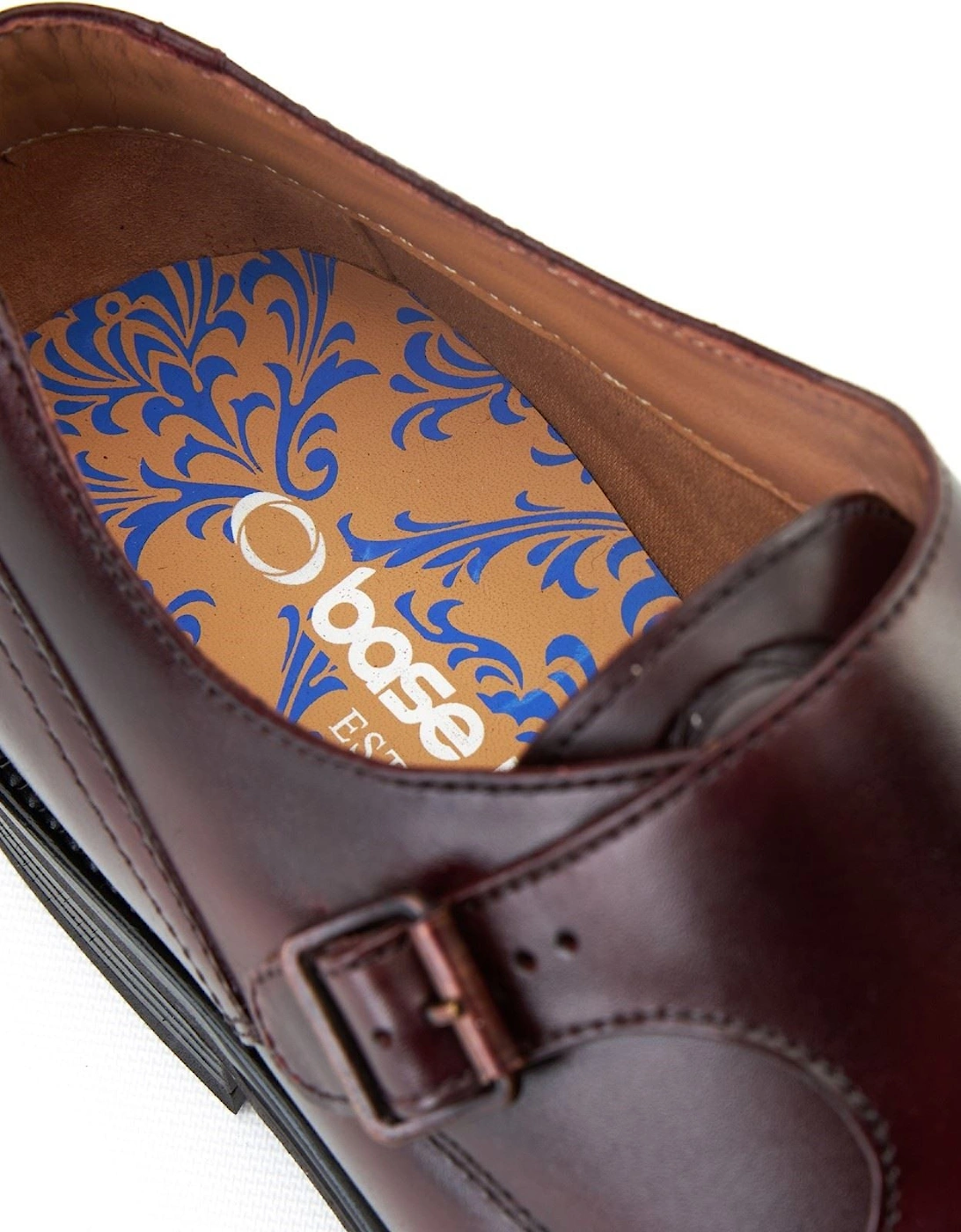 London Taper Leather Men's Bordo Double Monk Shoes