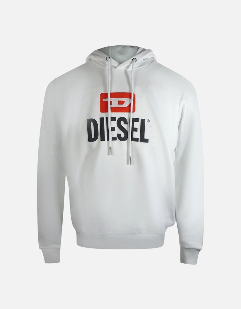 New D Logo White Hoodie