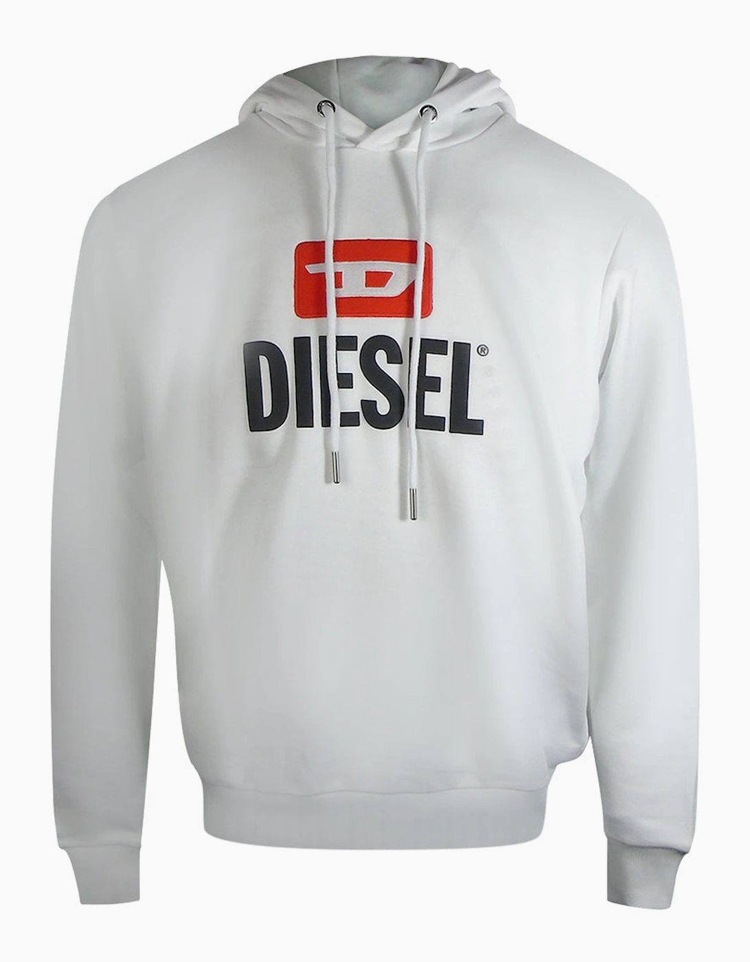 Diesel Men's White New D Logo Hoodie  40 L