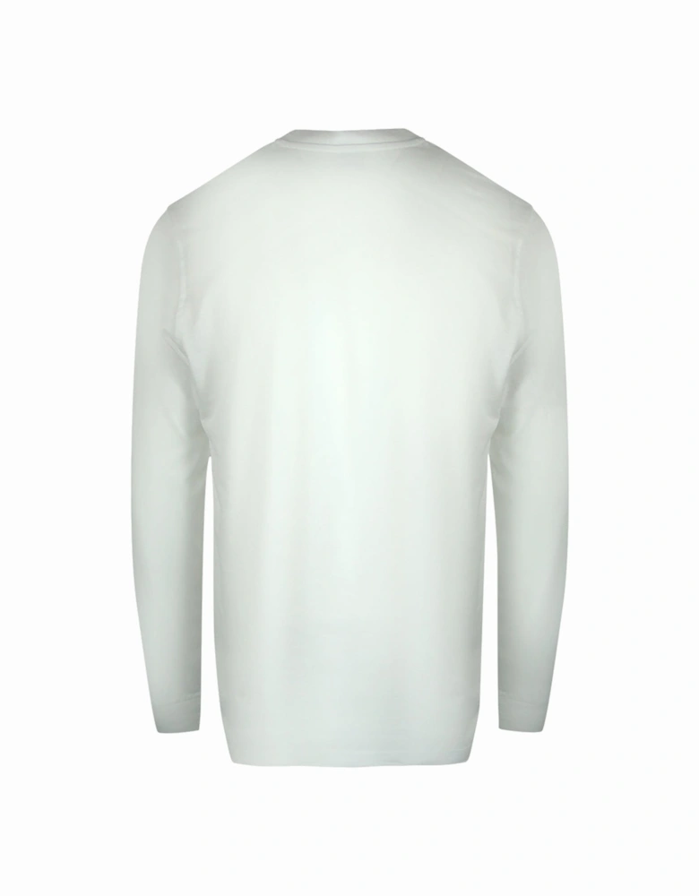 New D Logo White Long Sleeve T-Shirt